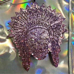 Purple Glitter Headdress Car Freshie